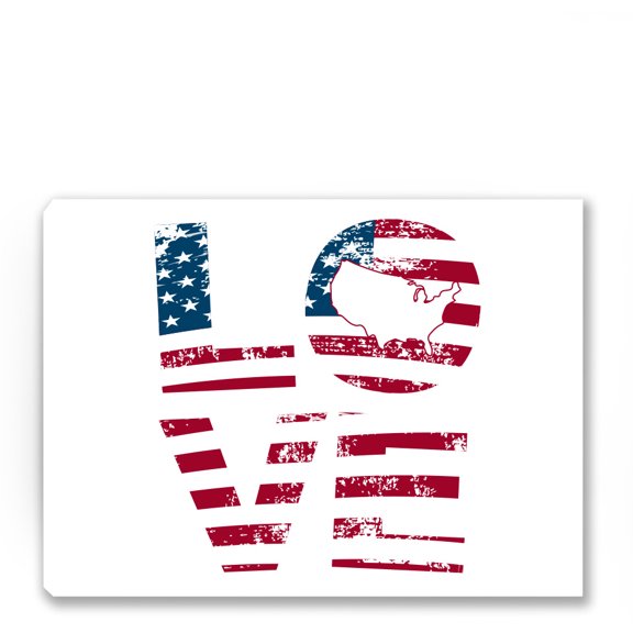 Awkward Styles American Love Patriotic Canvas USA Map Canvas America Map Wall Art USA Map Wall Decoration for Living Room Kids Room Liberty Freedom Home Gifts