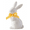 Yellow, variant on Easter Bunny Figurine 4inch, Pink Sitting Porcelain Resin White Rabbit Statue with Colorful Checkered Bow Modern Bunnies Art Sculpture Minimalism Home Aesthetic Table Centerpieces