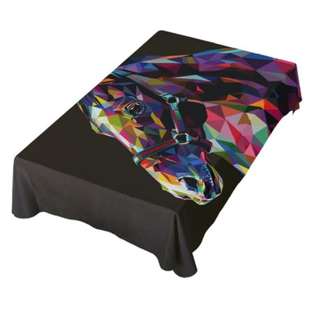 

JSTEL Geometric Horse Table Cloth Square 60 x 60 Inch Tablecloth Anti Wrinkle Table Cover for Dining Kitchen Parties