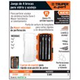 thumbnail image 1 of Juego de brocas p/vidrio y azulejo, 4 pzas, Truper Expert Truper Juego de brocas p/vidrio y azulejo, 4 pzas, Truper Expert, 1 of 1