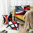 thumbnail image 2 of Set of 4 Throw Pillow Covers Modern Abstract Red Stripes Gray Black White Acrylic Bold Grey Decorative Pillow Cases Home Decor Square 18x18 Inches Pillowcases, 2 of 6
