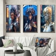 thumbnail image 1 of Designart "Futuristic Cyberpunk Goddess Portrait II" Cyberpunk Woman Framed Wall Art Set Of 3 - Blue Woman Cyberpunk Frame Gallery Wall Set For Home Decor, 1 of 6