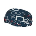 thumbnail image 2 of Goofa Navy Blue Geometric Pattern Sweatbands Sports Headband for Men & Women,Moisture Wicking Athletic headband,Breathable Sweatband,Sports accessories,Workout gear, 2 of 9