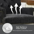 thumbnail image 6 of Lovableguy Mid Century Chenille Dining Chairs,Upholstered Tufted Kitchen Side Chairs with Armrests and Solid Wood Frame & Legs,for Dining, Kitchen & Living Room,Black, 6 of 8