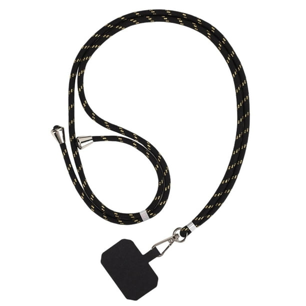 Correa ajustable para teléfono inteligente para el cuello, más conveniente Negro Dorado Negro
