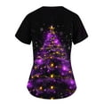 thumbnail image 3 of Up to 65 off!Lolmot Scrub Tops for Woman Xmas Tree Print Scrubs Holiday Short Sleeve Shirts Nurse Uniforms Christmas Medical Scrubs with Pockets, 3 of 3
