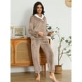 thumbnail image 6 of MINTREUS Women's Fluffy Pajamas Set Coral Fleece Pullover Pants Plush Sleepwear 2 Piece Pjs Set Warm Loungewear, 6 of 8