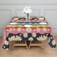 thumbnail image 3 of Pioneer Flower Floral Print Pattern Square Tablecloth,Waterproof Square Table Cover,Wipeable Spillproof Washable Table Cover for Home Kitchen Party Decor 42"X42"(107x107cm), 3 of 6