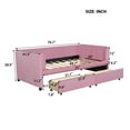thumbnail image 4 of Aukfa Daybed with Storage Drawers, Twin Size Upholstered Bed Frame, Velvet, Pink, 4 of 8