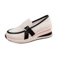 thumbnail image 2 of Willtoo Women's Platform Wedges Loafers Vintage Round Toe Comfortable Chunky Walking Orthopedic Shoes Slip-On Arch Support Business Shoes Lug Sole Casual Dress Walking Loafers, 2 of 5