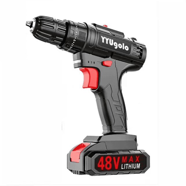 Taladro Atornillador De Impacto Inalámbrico 48v 2 Batería Negro