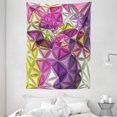 thumbnail image 1 of Diamond Tapestry, Abstract Ornate Gradient Different Size Diamond Motifs Futuristic Effects Print, Wall Hanging for Bedroom Living Room Dorm Decor, 60W X 80L Inches, Purple Yellow, by Ambesonne, 1 of 2
