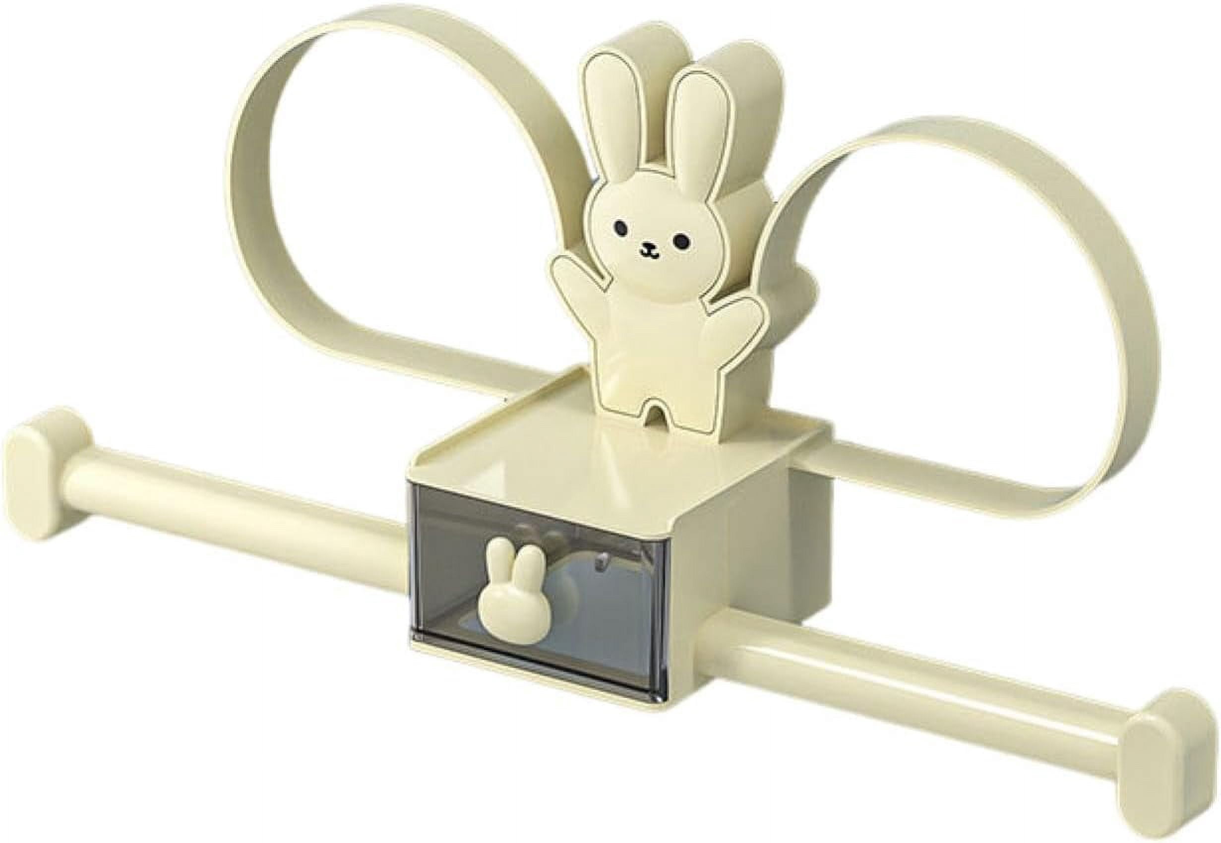 Rabbit Headband Holder Organizer, Multifunctional Wall Mounted Hair Accessory Holder for Hair Clips, Hair Bands, Jewelry, Necklaces, Bracelets, Home Storage and Organizer for Bedroom, White