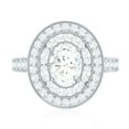 thumbnail image 4 of Rosec Jewels Certified Moissanite Oval Engagement Ring 1 Ct - 6X8 mm - Double Halo Statement Ring - D-VS1 Grade, 14K White Gold, US 4.00, 4 of 9