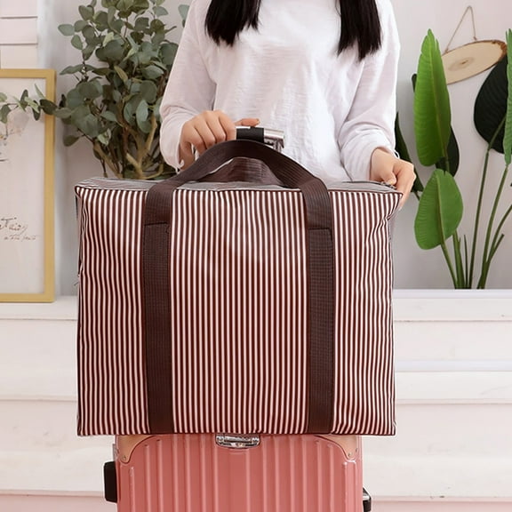 Extra Large Fabric Storage Bag | Waterproof Travel Organizer for Clothes & Quilts | 58X50X26Cm Heavy-Duty Cloth Bag with Clear Window & Reinforced Handles | Seasonal Clothing & Bedding Organizer