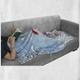 thumbnail image 6 of Christmas Soft Flannel Fleece Throw Blanket, Snowman in a Snowy Winter Day with Xmas Hat Frosty Noel Kids Nursery Theme, Cozy Plush for Indoor and Outdoor Use, 60" x 80", White Blue, by Ambesonne, 6 of 6