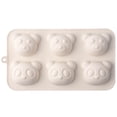 thumbnail image 1 of Molde antiadherente para pan de silicona para osos de 6 cavidades para panecillas para panos, comida para bebés, chocolate, lavavajillas, herramienta de cocina infantil de liberación fácil, 1 of 1