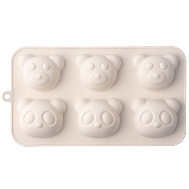 Molde antiadherente para pan de silicona para osos de 6 cavidades para panecillas para panos, comida para bebés, chocolate, lavavajillas, herramienta de cocina infantil de liberación fácil
