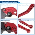 thumbnail image 4 of Unique Bargains Short Brake Clutch Levers for Kawasaki ZX10R 2004-2005 6 Position Adjustable Motorcycle Handlebar Brake Lever Aluminum Alloy Red 1 Pair, 4 of 7