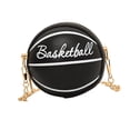 thumbnail image 4 of Bolso en forma de baloncesto bolso versátil de cuerpo cruzado para deportes al aire libre de desplazamiento negro, 4 of 8