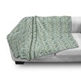 thumbnail image 3 of Leaves Soft Flannel Fleece Blanket, Various Type Green Tone Leaves Scattered Randomly on White Background Tangled Design, Cozy Plush for Indoor and Outdoor Use, 70" x 90", Multicolor, by Ambesonne, 3 of 6