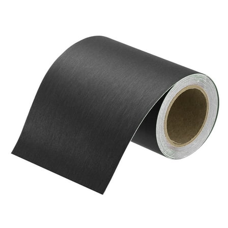 Uxcell 4" x 16ft Mirror Border Peel and Stick Wood Grain Tape, Black