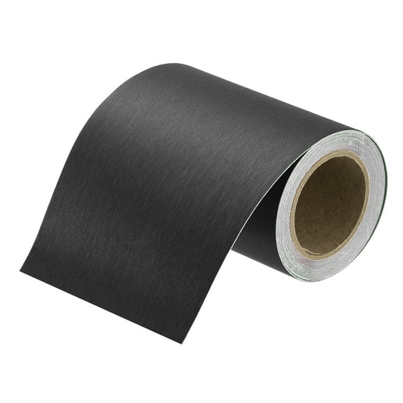 Uxcell 4" x 16ft Mirror Border Peel and Stick Wood Grain Tape, Black