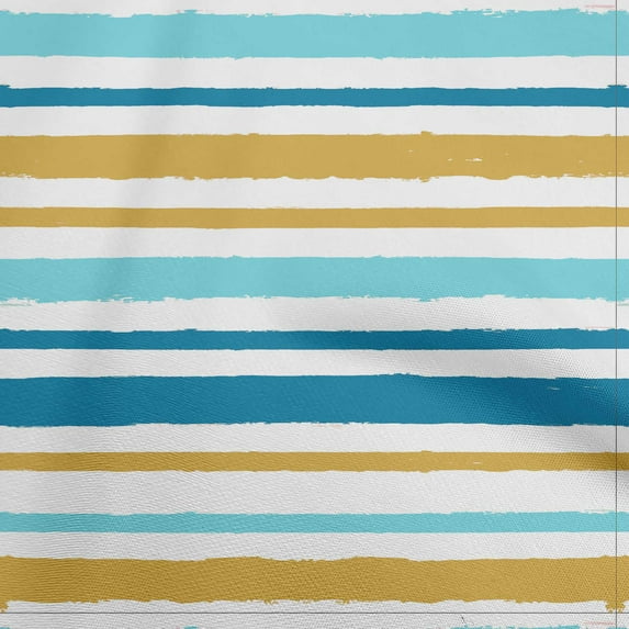 oneOone Cotton Cambric Dark Teal Blue Fabric Stripes Quilting Supplies Print Sewing Fabric By The Yard 42 Inch Wide