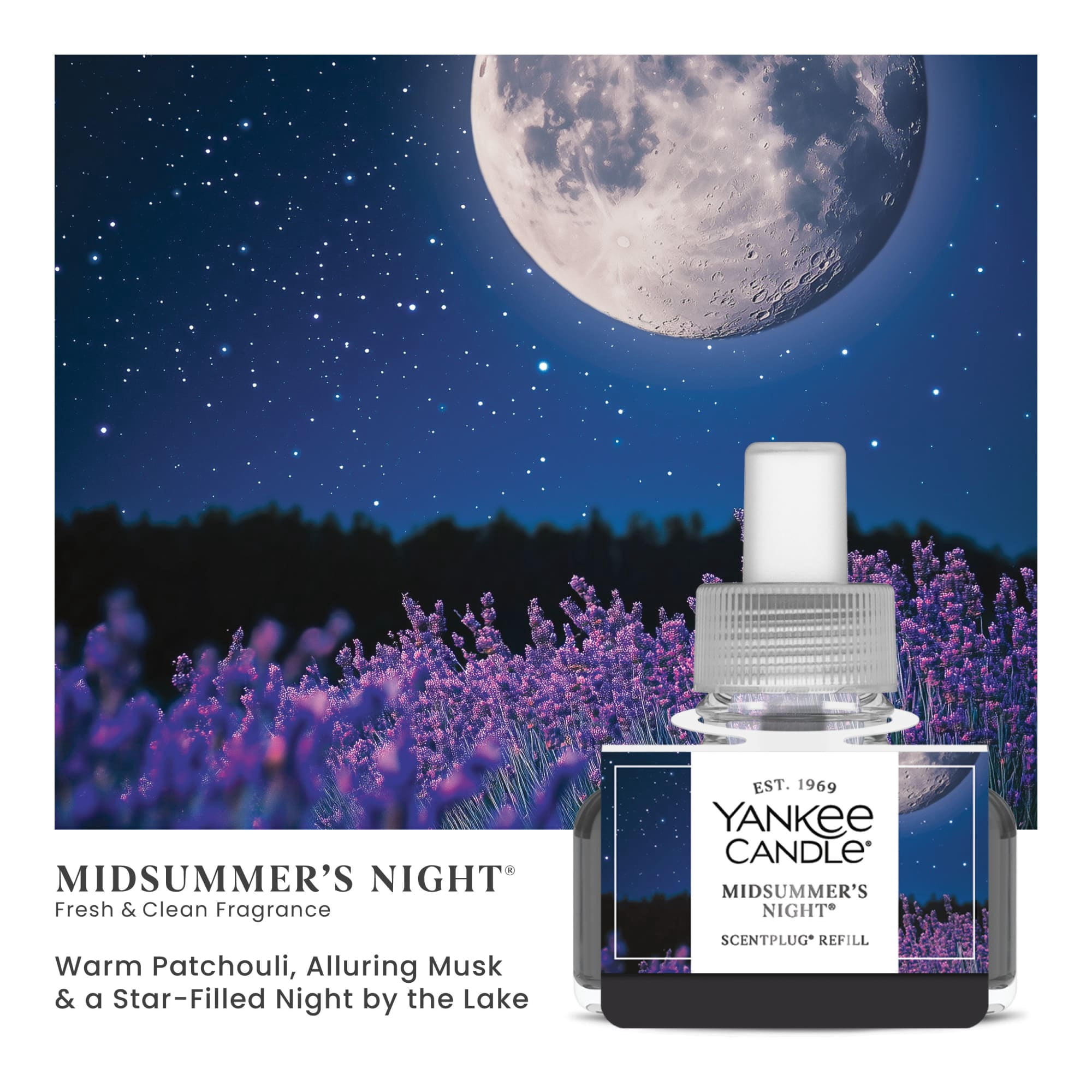 (2 pack) Yankee Candle MidSummer's Night ScentPlug Refill, 0.625 fl oz