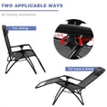 thumbnail image 3 of Homall Chaise Zéro Gravité Pliable pour Patio, Fauteuil Inclinable d'Extérieur Réglable en Tissu Textilène, Chaise Longue Portable, Lot de 2, Noir, 3 of 7