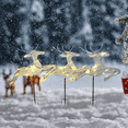 thumbnail image 4 of 3 Pcs Lumières de Décoration Extérieure de Noël Décorations Éclairées 2D Famille de Rennes Décorations de Pelouse Extérieure, 4 of 8