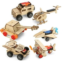 Rirool 6-in-1 STEM Wooden Model Car Kits for Kids Ages 8-12 – Build Tank, 4WD, Solar Helicopter – DIY Engineering Toys with Screwdriver, Gift for Boys & Girls