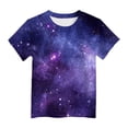 thumbnail image 4 of Hessimy Girls Short Sleeve T Shirts Kids Summer Oversized Tops Casual Crewneck Basic Tees,Relaxed Fit(Blue,3-4 Years), 4 of 4