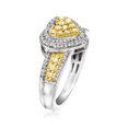 thumbnail image 7 of Ross-Simons 0.60 ct. t.w. White and Yellow Diamond Heart Ring in Sterling Silver and 18kt Gold Over Sterling, Women's, Adult, 7 of 7