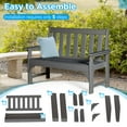 thumbnail image 6 of Nalone Outdoor Bench, 48in HDPE Bench with Armrest for Garden, Patio, Backyard, Gray, 6 of 8
