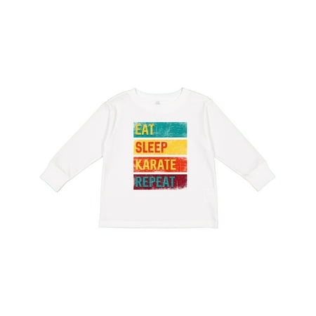 

Inktastic Eat Sleep Karate Repeat Gift Toddler Boy or Toddler Girl Long Sleeve T-Shirt
