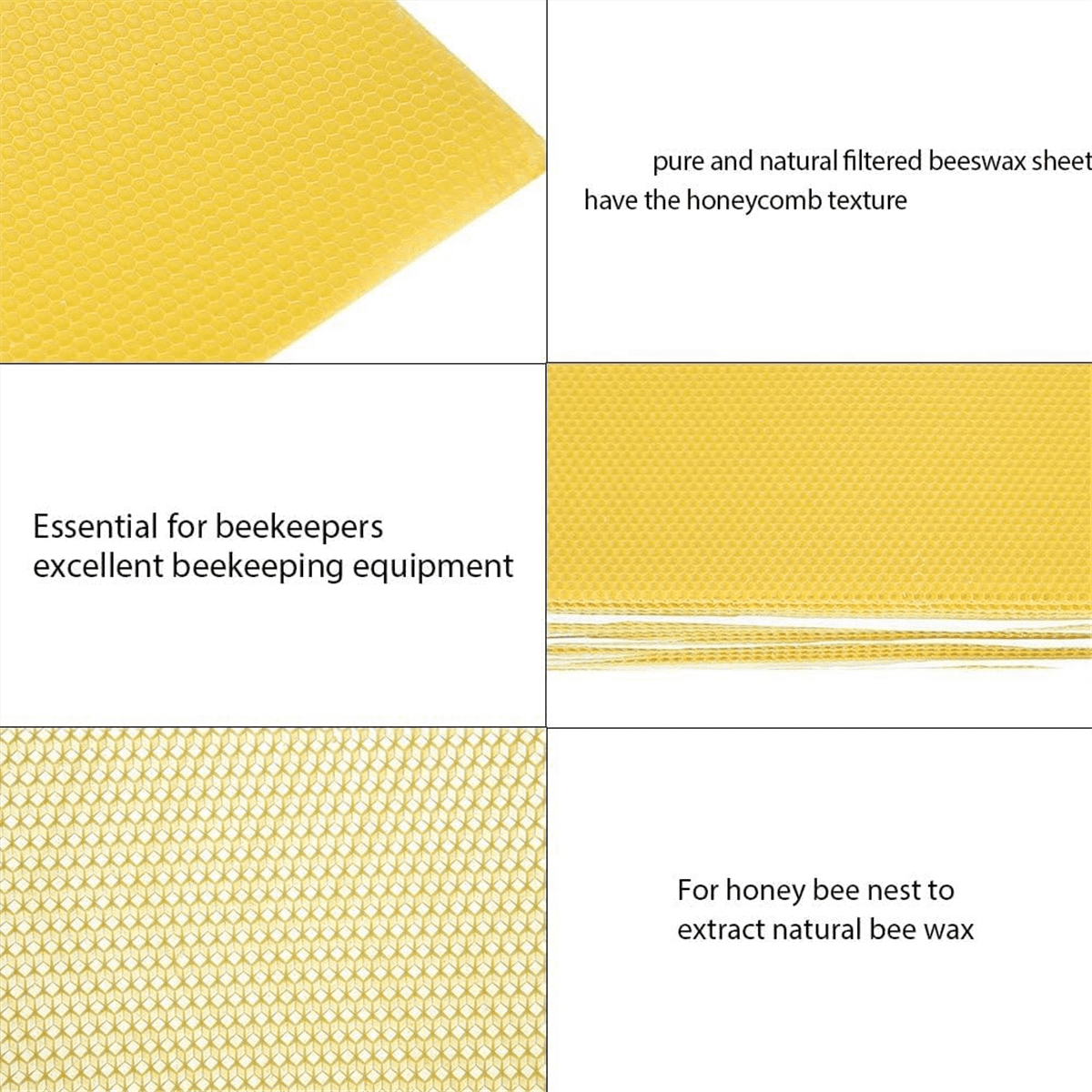 30Pcs Beeswax Sheets, Natural Wax Foundation for Bee Frames, Bee Foundation Sheets for Candle Making (16.34 X 7.68inch)