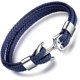 thumbnail image 1 of Men\'s Genuine Leather Bracelet Titanium Clasp Anchor Bracelets 8.86"(22.5cm) With Free Gift, 1 of 4