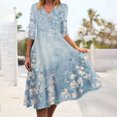 thumbnail image 1 of mtvxesu Robes d'Été pour Femmes, Robe Décontractée de Mode pour Femmes Imprimée à Manches Longues à Col en V avec Boutons, Robes Mini, 1 of 8