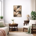 thumbnail image 3 of Framed Canvas Print Abstract Leaves Wall Art Modern Botanical Decorative for Living Room Bedroom - 24"x36" NATURAL, 3 of 8