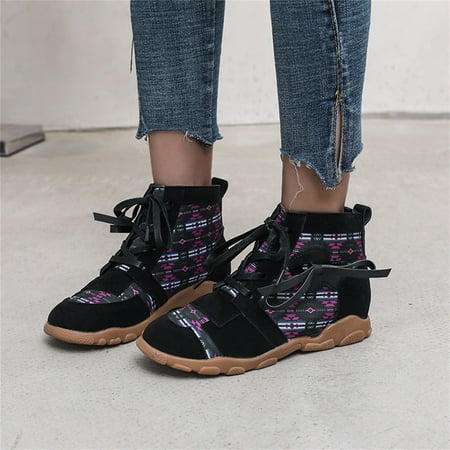 

KEUSN Front Fashionable Short and Boots Flat Women s Comfortable Laceup Boots Women s Boots