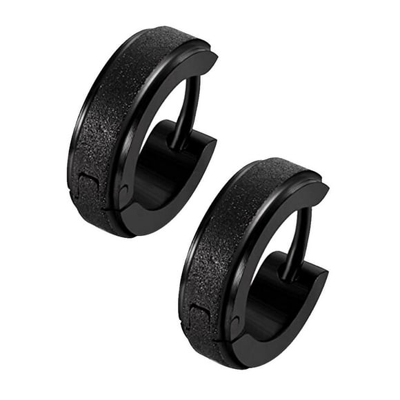 316L Stainless Steel Women Hoop Earrings for Men Huggie Ear Piercings Black