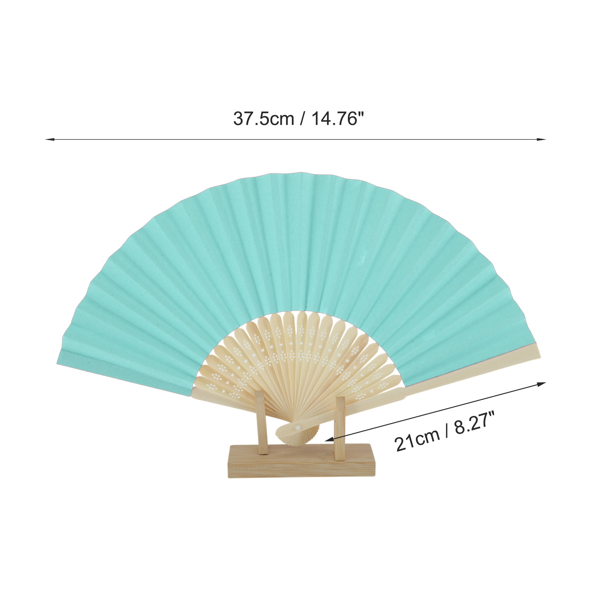 Unique Bargains Portable DIY 7-Inch Blank Folding Fan 1 Pc Light Blue