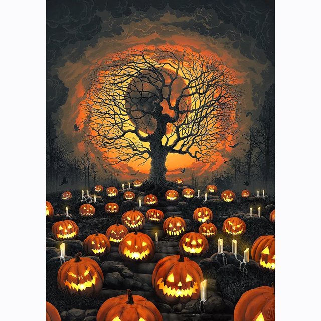 Pintura de diamante (DB2256) Calabaza de Halloween Punto de cruz cuadrado (WX454) 30x40cm FLhrweasw Nuevo