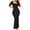 Black, variant on Clearance Under 10$! Suumer Plus Size Skirts for Womens Fshion Solid Color Collar A-line High Waist Slim Short Sleeve Fishtail