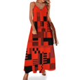 thumbnail image 1 of Vestido sin mangas rojo con estampado modernista deslumbrante Vestido morado Falda de verano, 1 of 7
