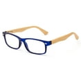 thumbnail image 2 of Real Bamboo Reading Glasses Spring Hinge Genuine Bamboo Rectangular Reader w/Case, 2 of 3