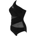 thumbnail image 2 of GFDYREE Women's One Piece Swimsuits One Shoulder Plus Size Swimwear Bathing Suit with See Through Mesh Style, 2 of 4