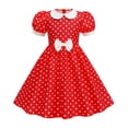 thumbnail image 2 of Gubotare Robe pour Enfants Fillette Robe d'Été Bébé Fille Vêtements Décontractés Sans Manches Nœud Papillon Robe de Plage 5T 6T (Rouge,5-6 Ans), 2 of 6