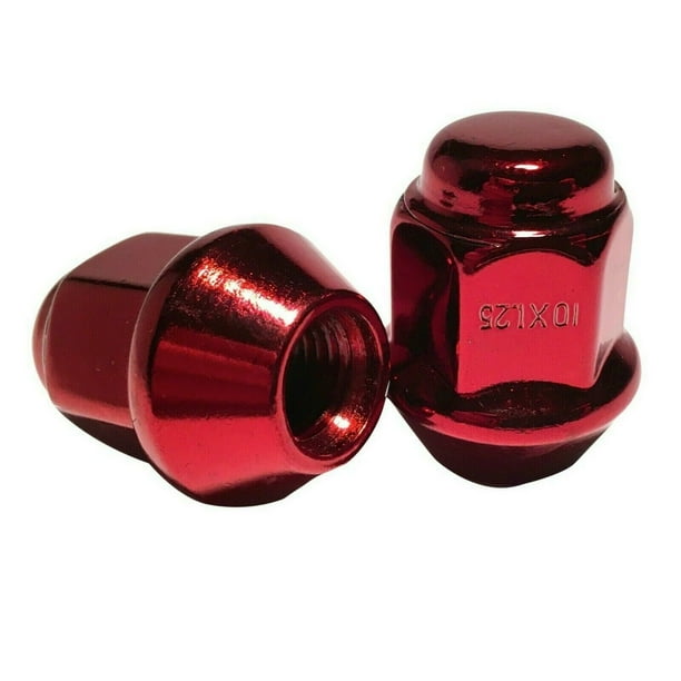 Red Tapered Base Lug Nut Set 10x1.25 17mm Hex ATV UTV Kodiak Banshee